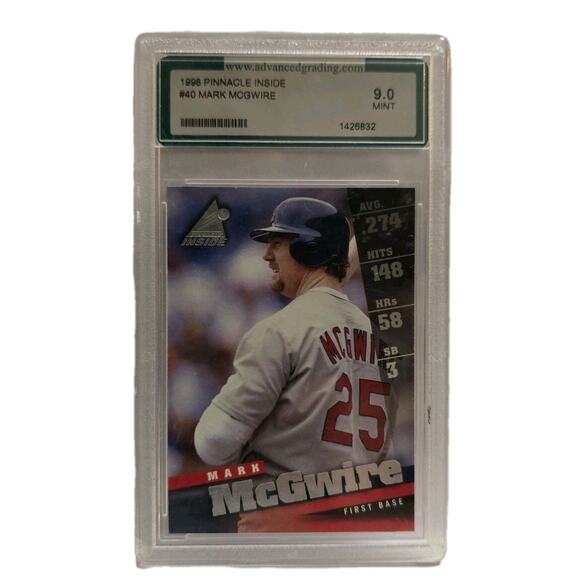 1998 Pinnacle Inside Mark McGwire #40 Advanced Grading Graded 9-Mint - Picture 1 of 2